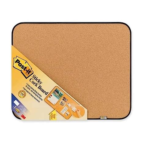 3M Post-it Sticky Cork Board with Command Fasteners 18 x 22-Inches ...