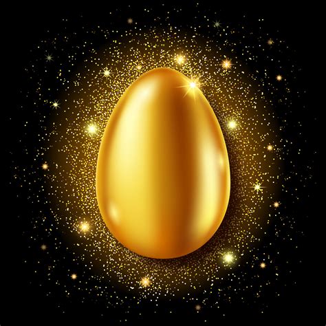 Golden egg realistic vector, Easter greeting card 20236932 Vector Art ...