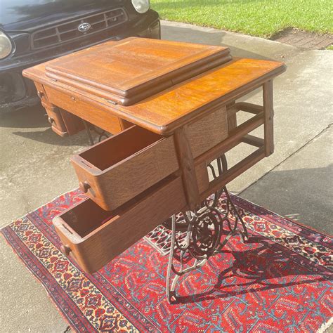 Vintage Singer Sewing Machine - Work Table For Sale at 1stDibs | old ...