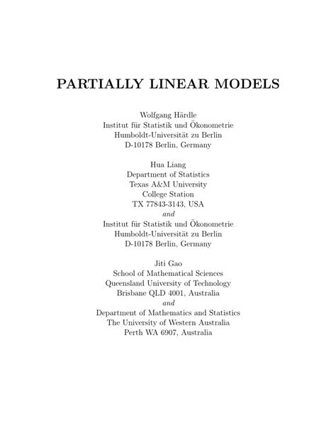 Image result for Additive Partially Linear Model