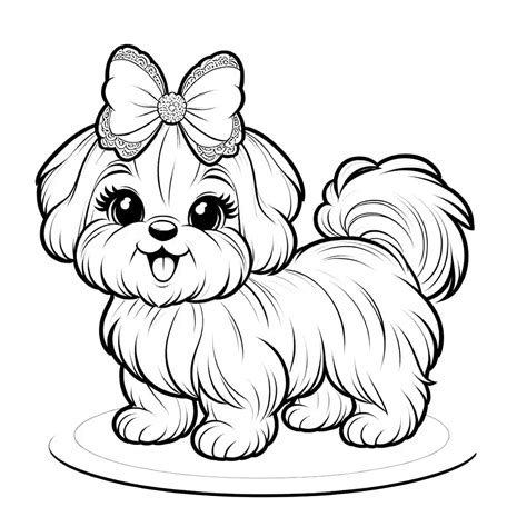 Maltese puppy with bones coloring page Lulu Pages