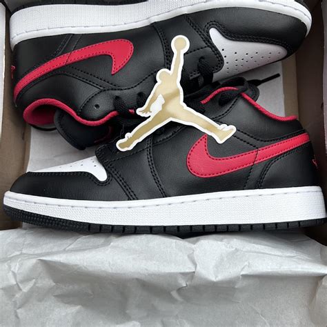 Jordan Black and Red Trainers | Depop