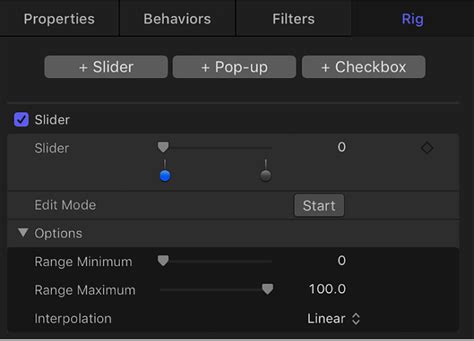 Slider widget in Motion - Apple Support (IN)