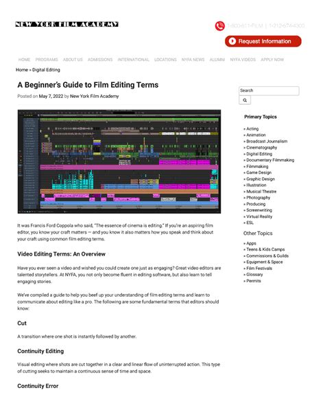 A Beginner’s Guide to Film Editing Terms NYFA Digital Editing - A ...