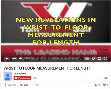 Wrist to floor measurement for length Video