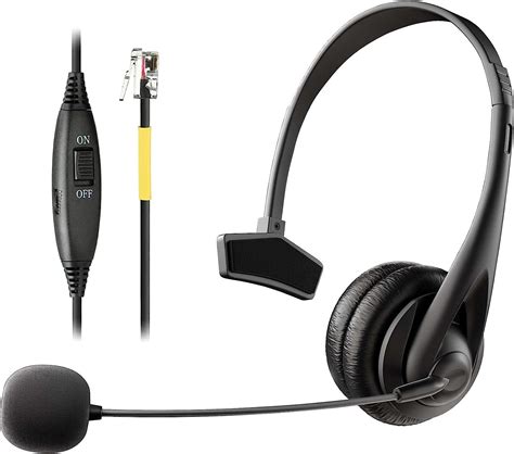 Amazon.com: Phone Headset RJ9 with Microphone and Mic Noise Cancelling ...