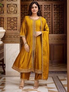RIWAJ COLLECTION Embroidered Anarkali Kurta, Bottom & Dupatta Set - Buy ...