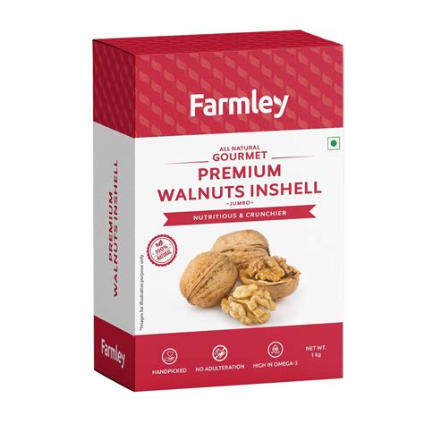 Farmley Premium California Jumbo Walnut | 1 kg | Inshell Walnut ...
