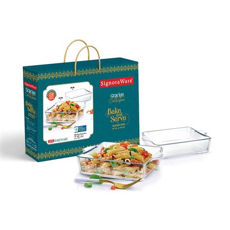 Bake 'N' Serve Square DIsh 500ml + 500ml (Set/2) – Signoraware