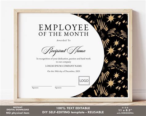 Employee Of The Month Award Template - Printable Word Searches