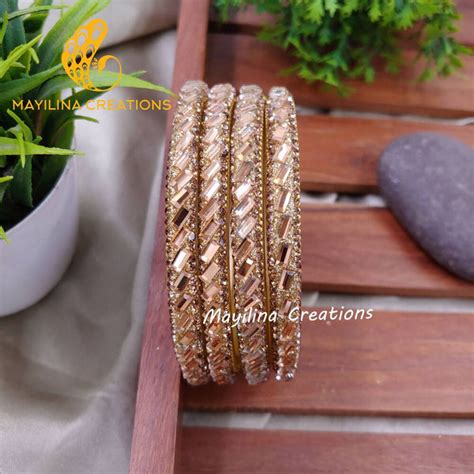 Glass Border Bangles – Mayilina Creations