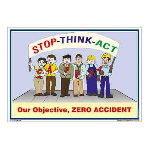 buysafetyposters.com - Stop Think Act Poster In English Eco Vinyl ...