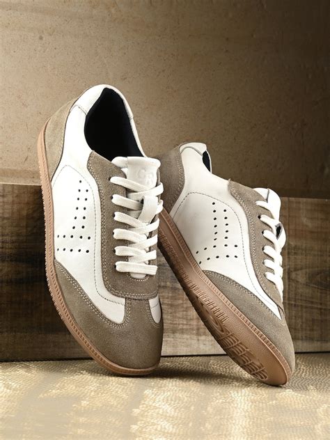 CARLO ROMANO WHITE-GREY COLOR PREMIUM SHEEP LEATHER SNEAKERS SHOES FOR ...