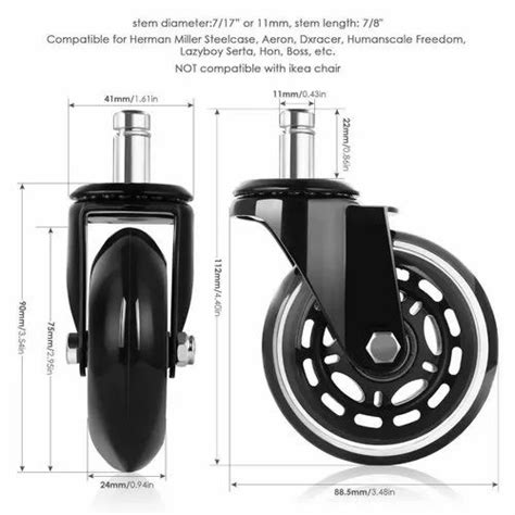 Caster Wheel - Corvids 3 Inch Rollerblade PU Type Rubber Caster Wheel ...