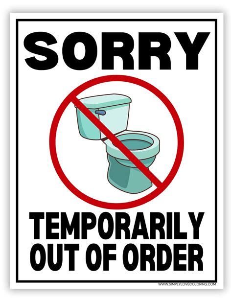 Out of Order Sign (Free PDF Printables)