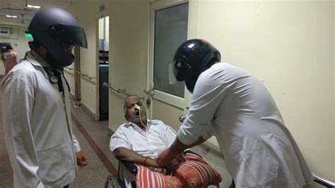 AIIMS doctors wear helmets to work