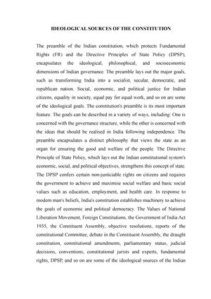 All the major and essential Ingredients of the Indian constitution ...