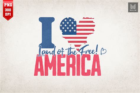 I Love America Land of the Free USA Graphic by Mulew · Creative Fabrica