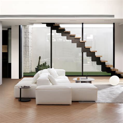 Freedom Modular White Double-Sided Affordable Sectional Sofa&Couch ...