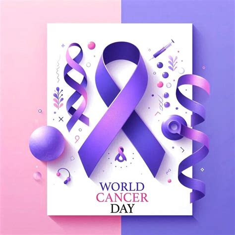 World cancer day purple ribbon social media post template design ...
