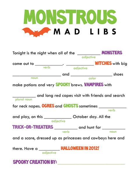 Halloween Mad Libs For Kids at genwinterblog Blog