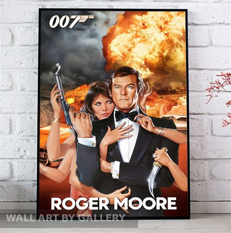 James Bonds Posters, Roger Moore James Bond Print Art Man Cave Gift ...