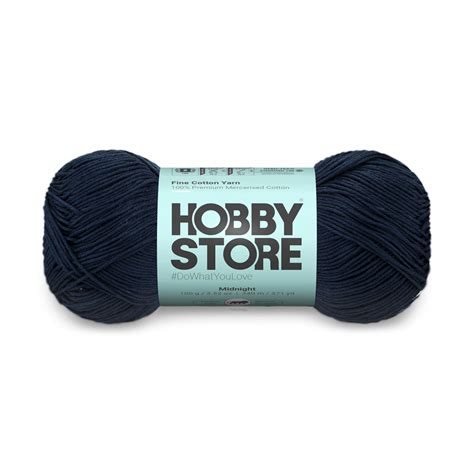 Fine Mercerised Cotton Yarn by Hobby Store - Midnight (Dark Blue) 252 ...