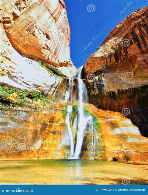 Lower Calf Creek Falls Waterfall Colorful Views from the Hiking Trail ...
