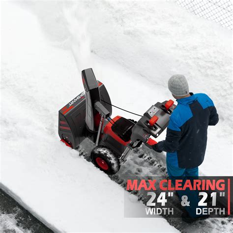 Buy PowerSmart 24-inch 2-Stage 80V Cordless Snow Blower,Battery and ...