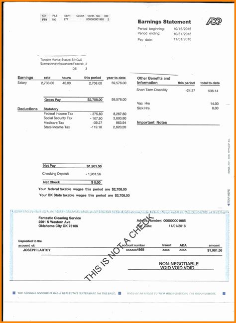 Adp Pay Stub Template