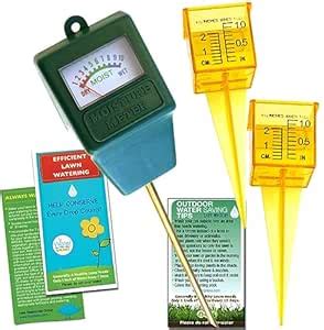 Moisture Sensor Kit, Rain Gauge Lawn Watering & Tip Magnet | Plant ...