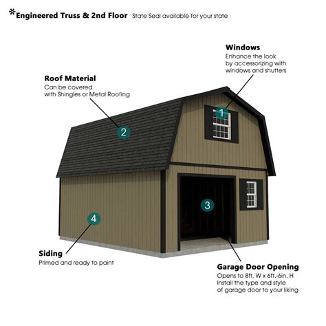 Best Barns Maker's Loft XL 16X32 Wood Garage Kit