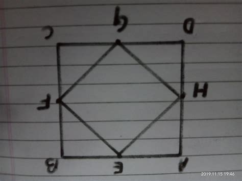 ABCD is a square.EFGH are the mid points of sides AB, BC, CD and AD ...