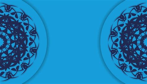 Baner de couleur bleue avec ornement mandala pour la conception sous ...