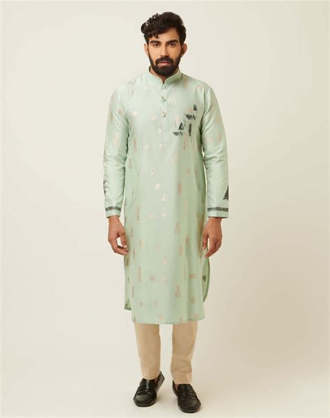 Cluster Mint Green Kurta – The Art Robe