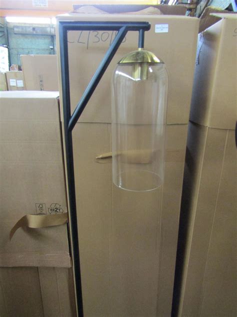 Chelsom - Black & Brass Floor Lamp With Glass Shade - CZ/30/FS ) - New ...