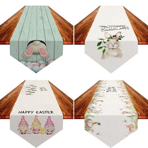Buy Easter Rabbit Table Easter Bunny Floral Table Cloth With Patterns ...