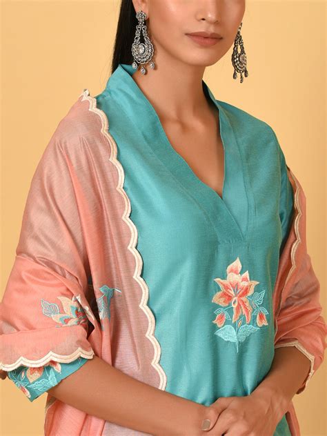 Let’s Toast Art Silk Kurta, Pant & Dupatta Set – Nuhh