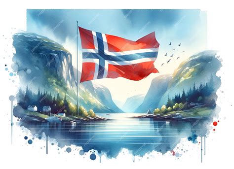 Premium Photo | Watercolor illustration suitable for norway ...