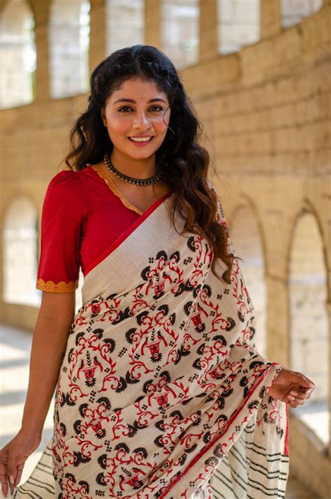 GARDEN OF PARADISE 002 - HANDWOVEN COTTON SAREE – 1519 Textile and ...