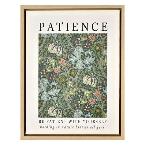 Framed Patience Botanical Canvas Wall Art, 13x15