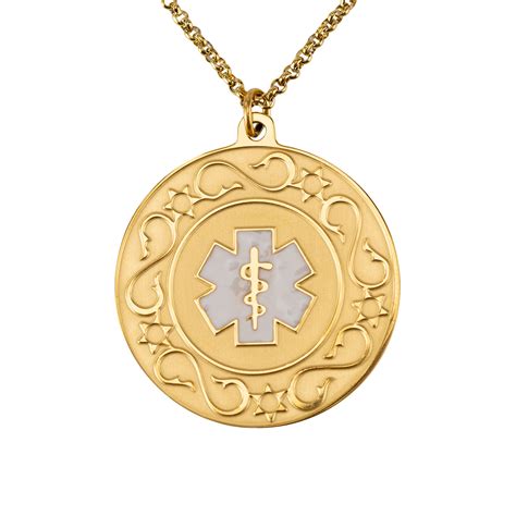 Custom Medical Alert Necklace Stainless Steel Engraved Medical Jewelry ...