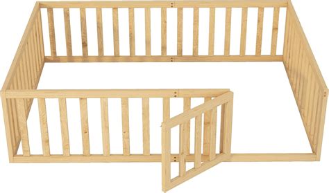 Buy MERITLINE Queen Size Bed Frame for Kids, Wood Toddler Bed with ...