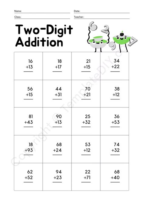 Image result for 2nd Grade Math Worksheets 2 Digits