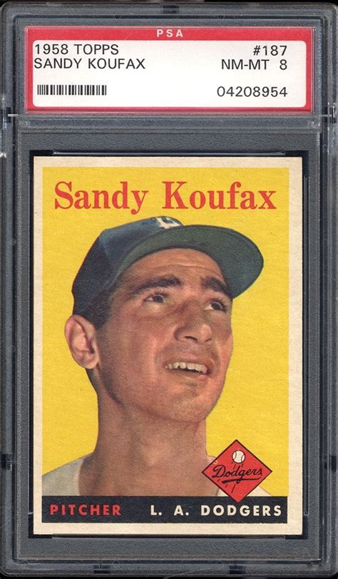 Lot Detail - 1958 Topps #187 Sandy Koufax PSA 8 NM/MT
