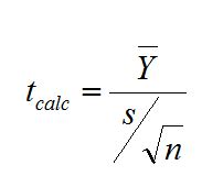 Image result for One Sample T-Test Formula