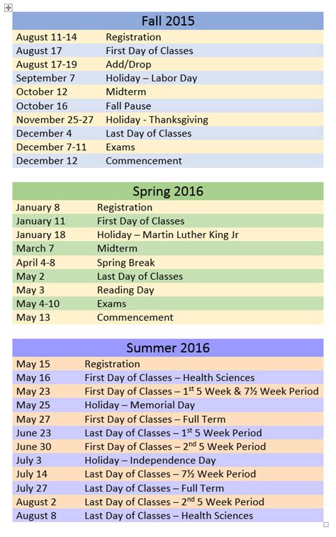 Academic Calendar - Augusta University