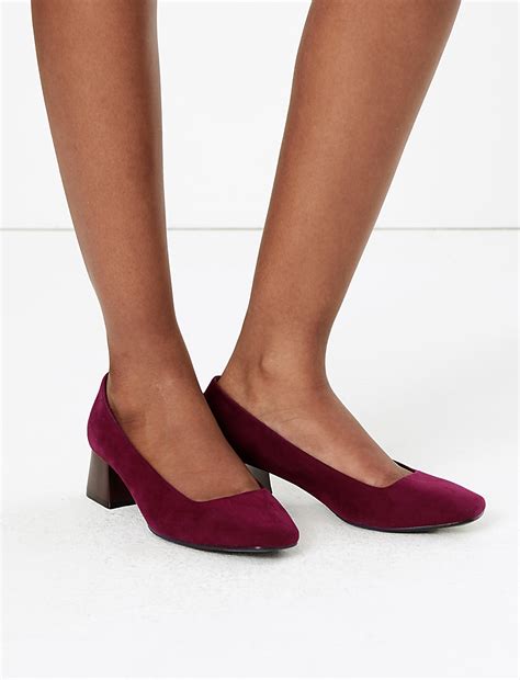 Buy Square Toe Block Heel Court Shoes at Marks & Spencer