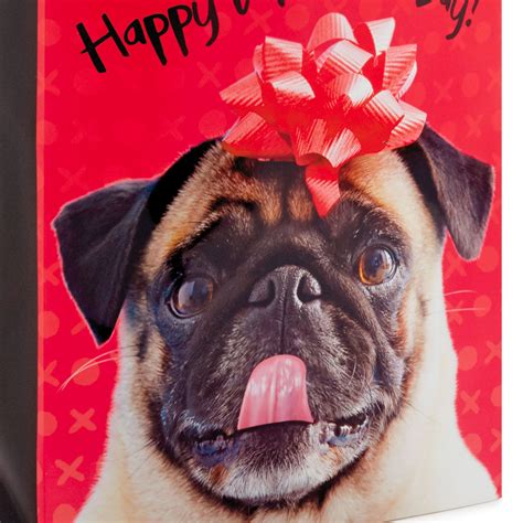 13" Pug and Happy Valentine's Day 2-Pack Large Gift Bags With Tissue ...