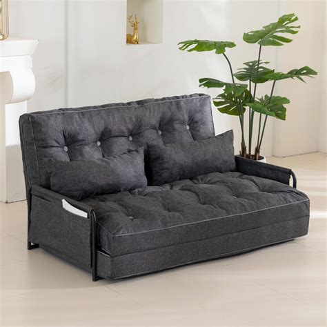 YOSHOOT Adjustable Lazy Floor Sofa, Folding Couch Bed with 5 Positions ...